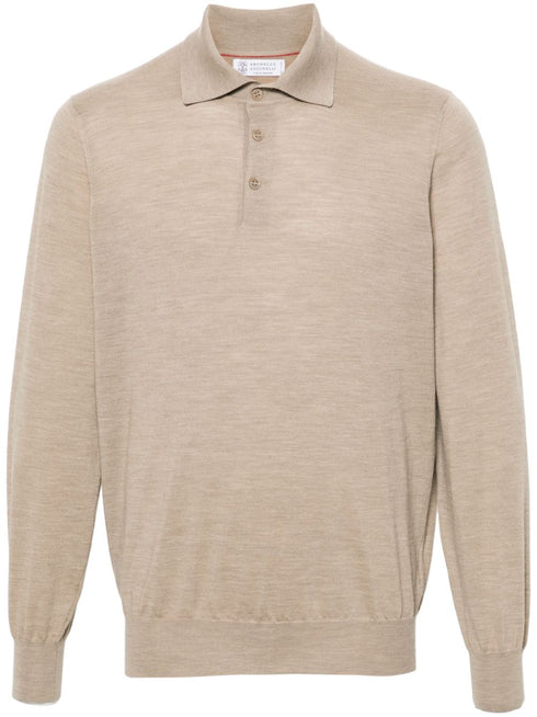 fine-knit polo shirt